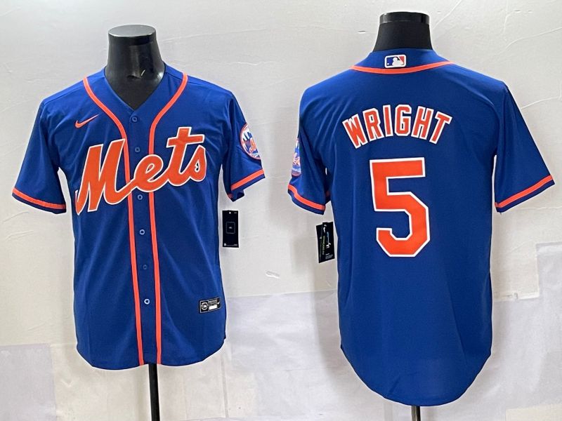 Men 2025 New York Mets #5 Wright Blue Game Nike MLB Jersey style 01->atlanta falcons->NFL Jersey